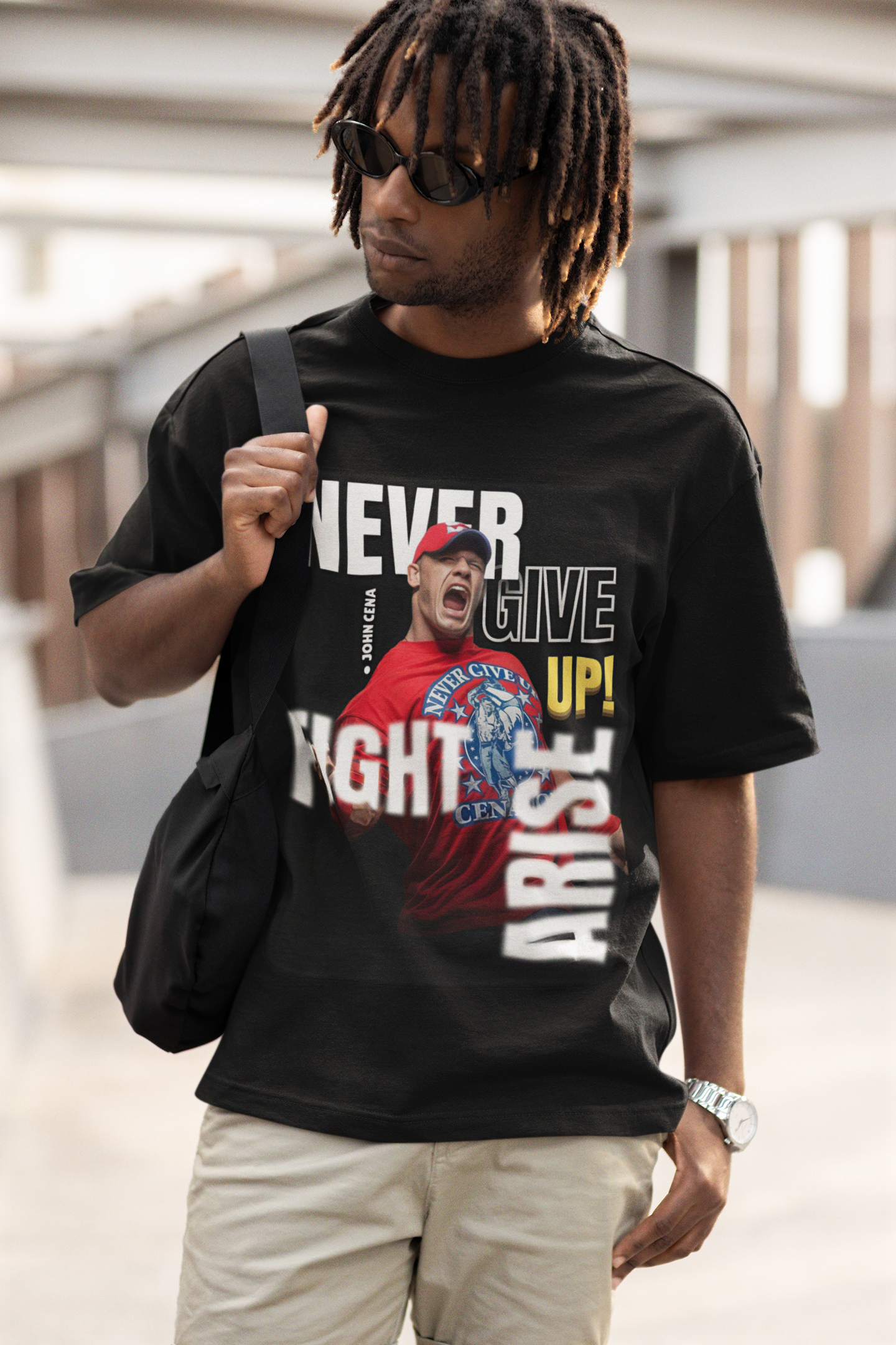 John Cena “Never Give Up” Oversized Tee