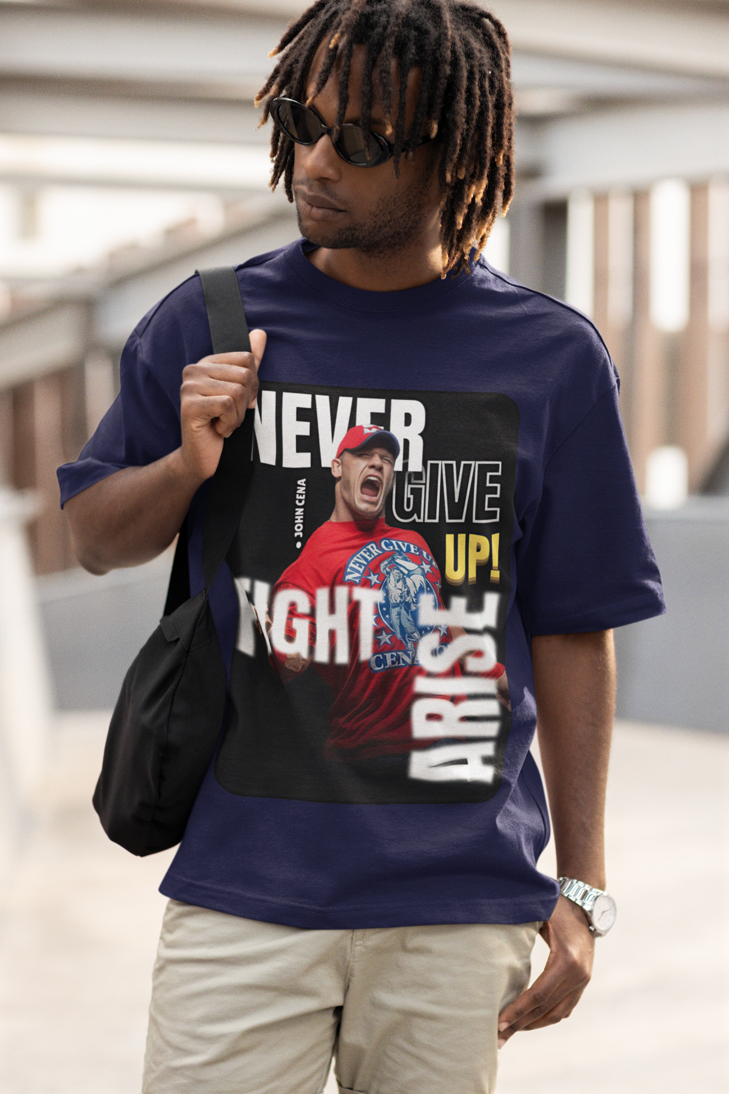 John Cena “Never Give Up” Oversized Tee