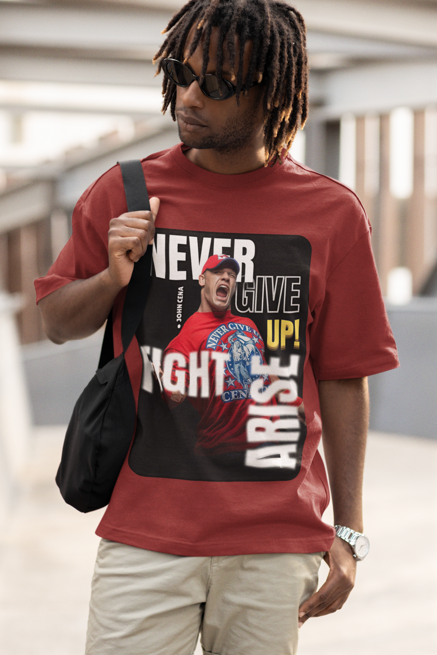 John Cena “Never Give Up” Oversized Tee