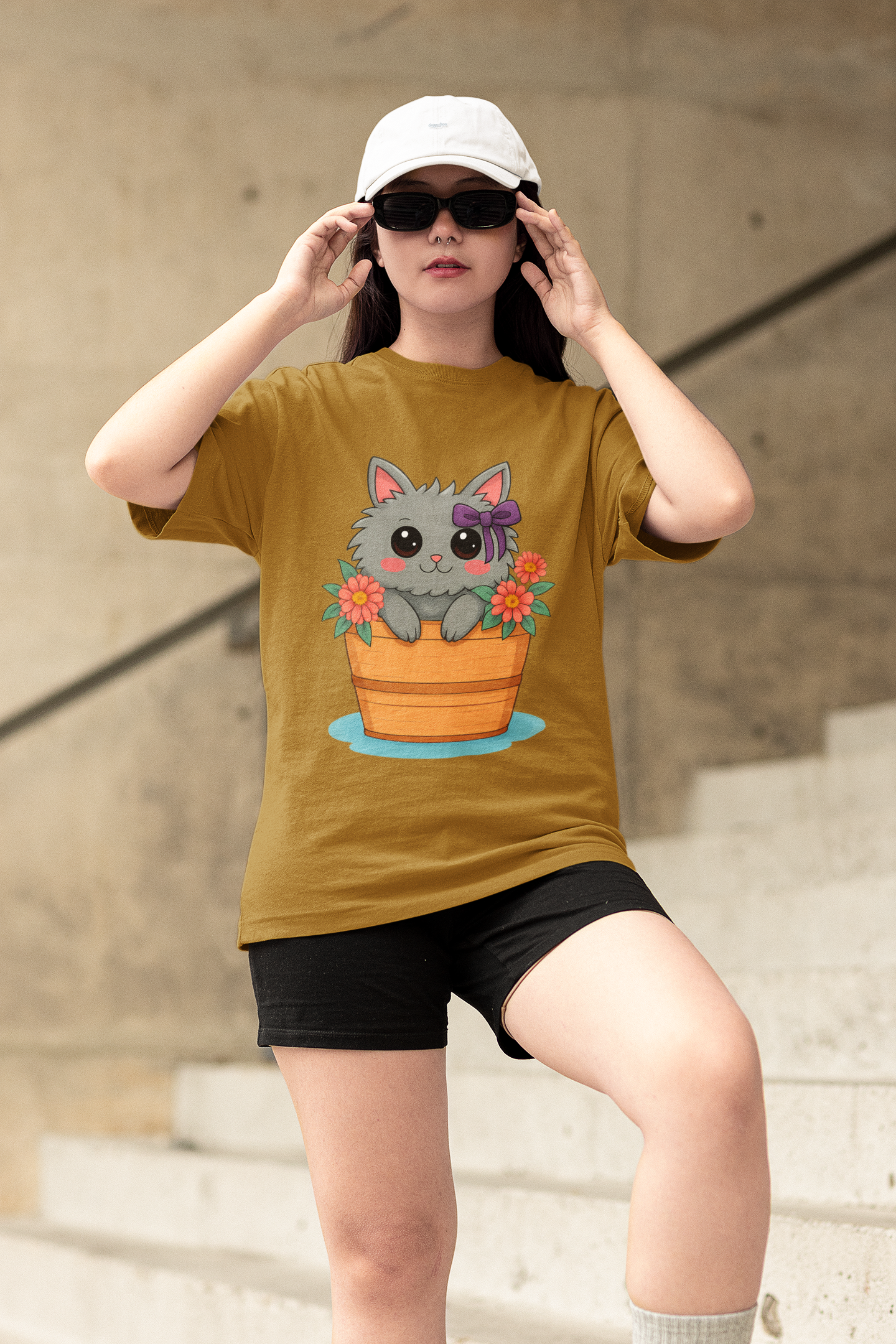 The Blossom Cat Oversized Tee