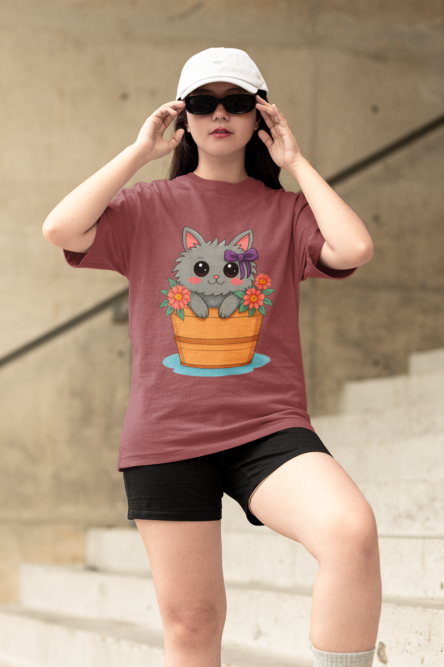 The Blossom Cat Oversized Tee