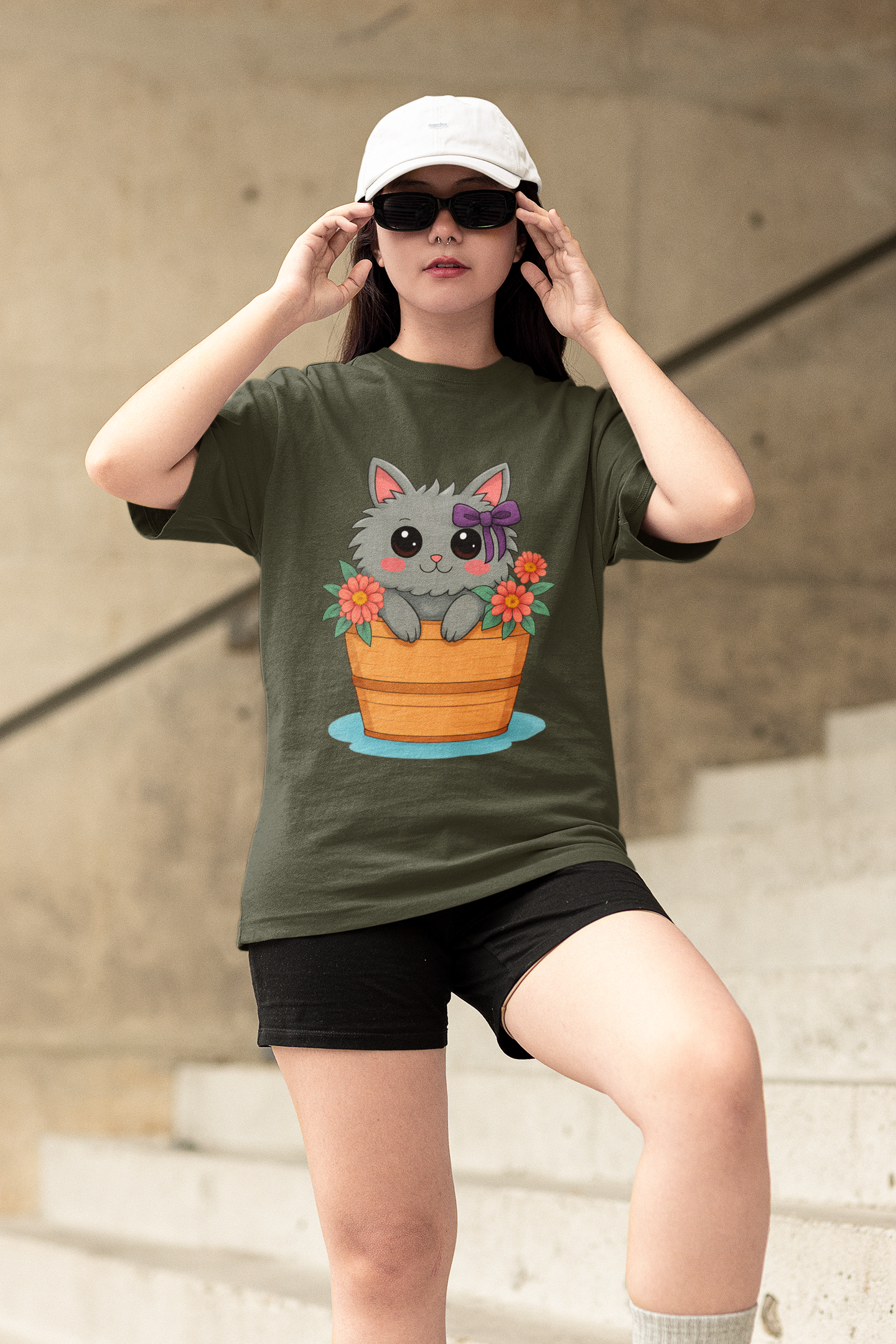 The Blossom Cat Oversized Tee