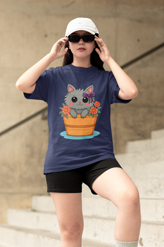 The Blossom Cat Oversized Tee