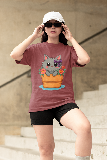 The Blossom Cat Oversized Tee